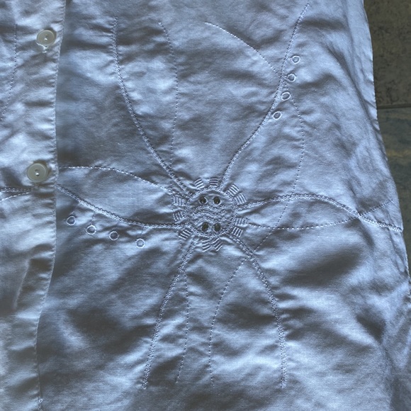 N&P Bright White Cotton/Linen Boxy Top Size XL - Picture 10 of 11